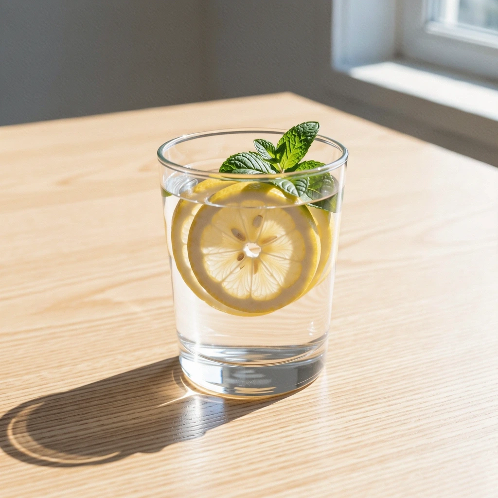 Fresh lemon water representing clarity and hydration